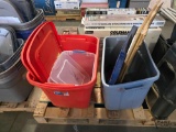 4 Plastic Totes Framed Artwork and Phone