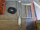 Seat Cushion, Crutches and Wooden Foldable Rack