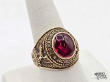 10K Gold Sapphire 1961 Arkansas Military Academy Class Ring, 11.55g