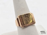 10K Gold Engraved Ring, 4.77g