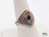 .925 Silver Ring Native Inspired, 6.78g