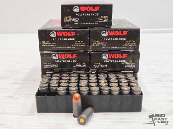 NEW!!! (350) Wolf .380 ACP Ammo