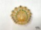 14k Yellow Gold Sapphire & Emerald Jeweled Peacock Pendant/Pin, 12g