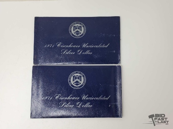 (2) 1971 Eisenhower Uncirculated Silver Dollar Coins