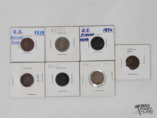 (7) 1859-1936 U.S. Pennies