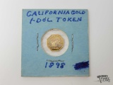 Gold 1898 California $1 Dollar Token