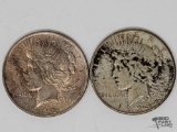 (2) Silver Peace Dollar 1922-P & 1923-S