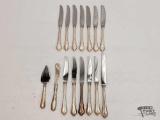 (15) Sterling Silver Knife Handles with Stainless Steel Blades, 1,077g