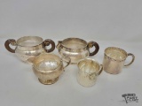 Sterling Silver Pots, Pitcher & Mugs, 690g