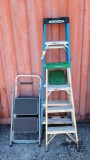 (2) Folding Step Stools and (2) Werner Ladders