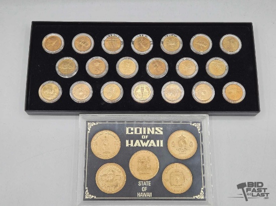 24kt Plated Gold State Quarters & Coins of Hawaii Sets