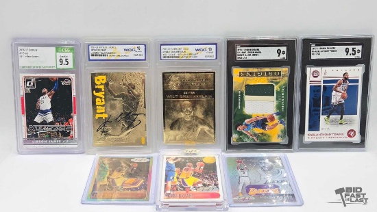 (8) NBA Player Collector Cards, Some Graded