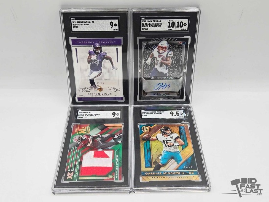 (4) NFL Player Collector High Graded Cards