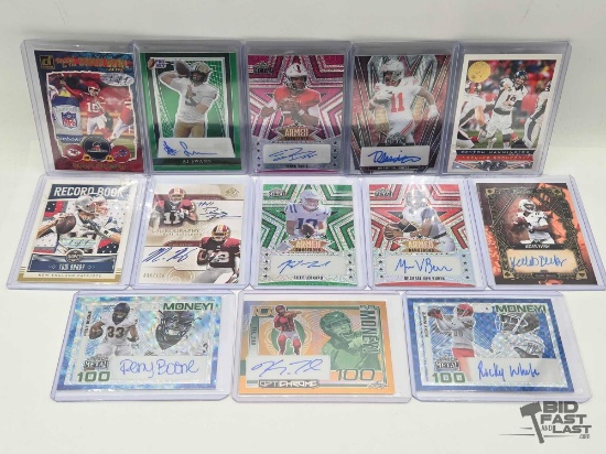 (13) NFL & College Player Collector Cards, Some Signed