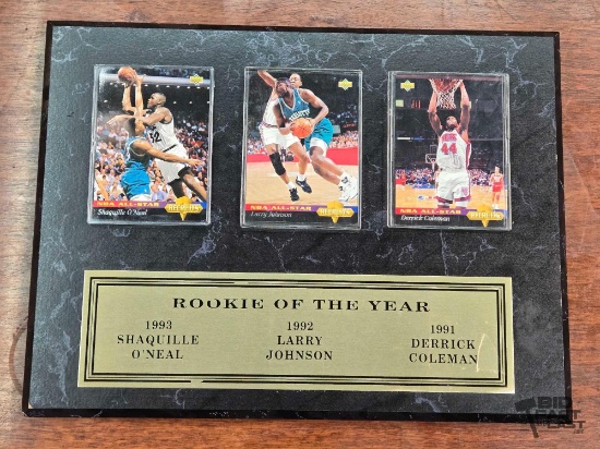 1991-1993 Rookie of the Year Player Collectable Cards on Plaque