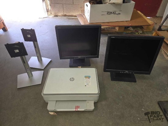 Dell Monitors, Monitor Stands & HP Printer