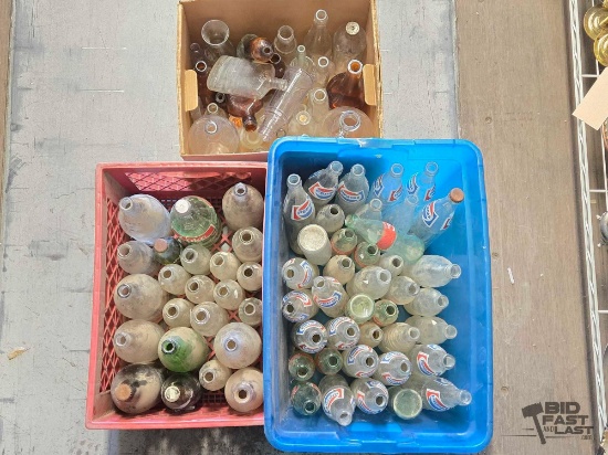 (92) Glass Soda Bottles & Medicine Bottles