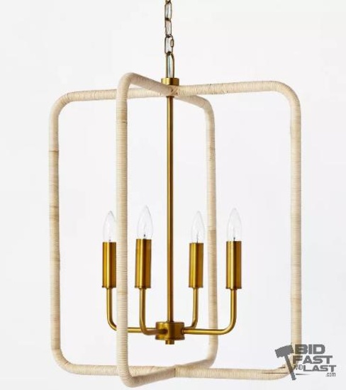 NEW!!! (4) Threshold Chandeliers: Brass with Natural Finish
