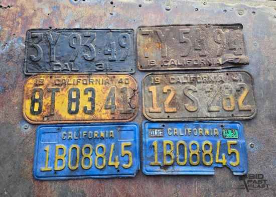 (6) California License Plates