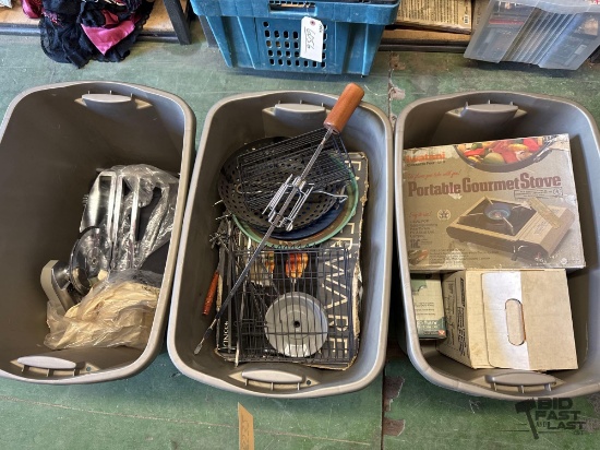 (3) Totes of Kitchen Appliances