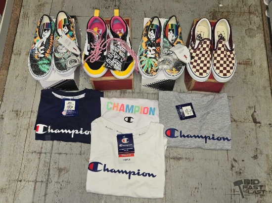 NEW!!! Vans Shoes & Champion Shirts