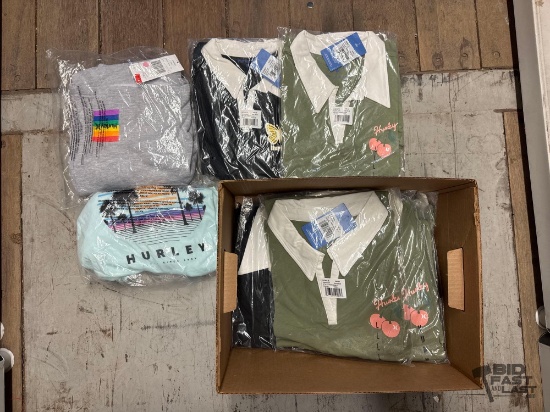 NEW!!! Adult Hurley Shorts, Collared Shirts and T-Shirt