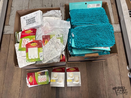 (2) Boxes of Pencil Pouches, Command Strips & Ledges