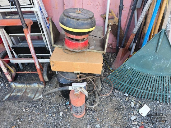 GE Serv-S-Line Motor, Tumbler, Generator Casters, and Fire Extinguisher