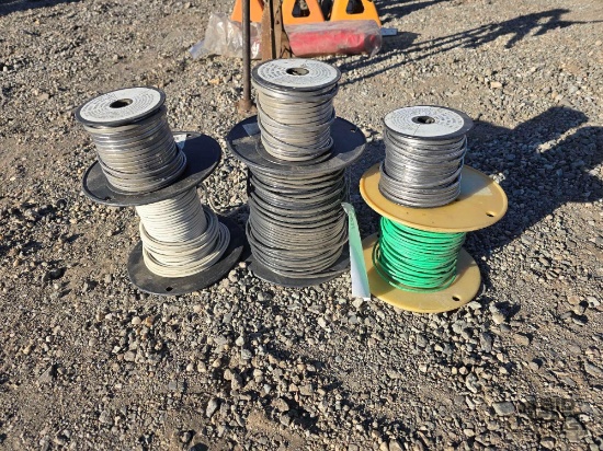 (3) Spools of Wire and (3) Spools of Metal