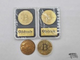 (3) Bitcoin Tokens & (1) Superbowl XXXIII Coin