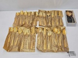 Stanley Roberts Gold Toned Silverware Set