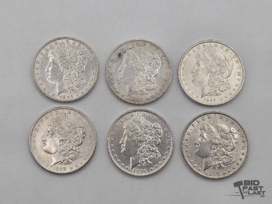 (6) Philadelphia 1885-1898 Morgan Silver Dollars