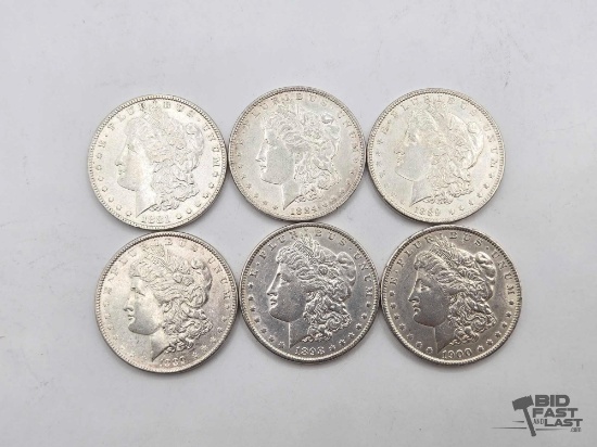 (6) Philadelphia 1881-1900 Morgan Silver Dollars