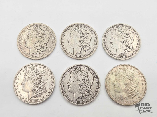 (6) Philadelphia 1878-1921 Morgan Silver Dollars