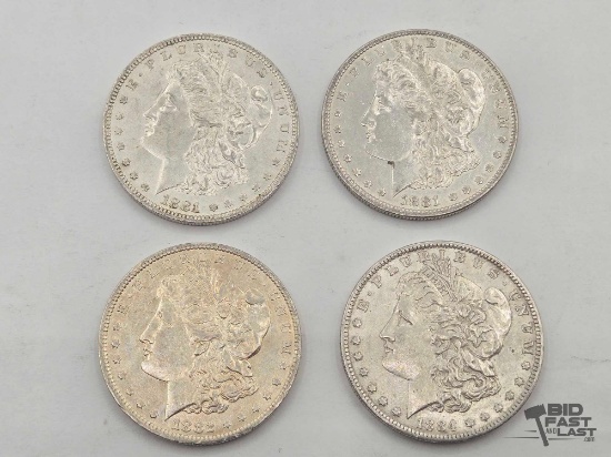 (4) New Orleans 1881-1884 Morgan Silver Dollars