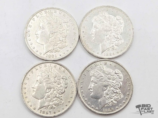 (4) New Orleans 1881-1889 Morgan Silver Dollars