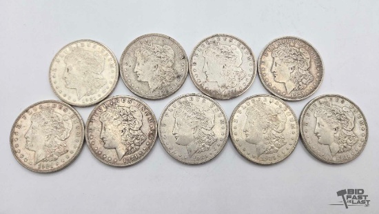 (8) Denver & (1) San Francisco 1921 Morgan Silver Dollars