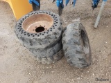 (4) Solid Bobcat Wheels and Tires