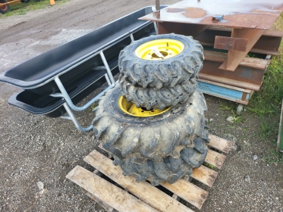 Set of John Deere 7x12/11.2x16 Wheels and Tires