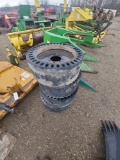 (4) Solid Skidsteer Wheels and Tires