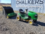 John Deere Riding Mower w/Back Sweeper ATT.