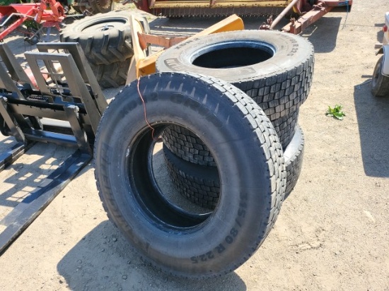 (4) 315/80/22.5 Tires/Good