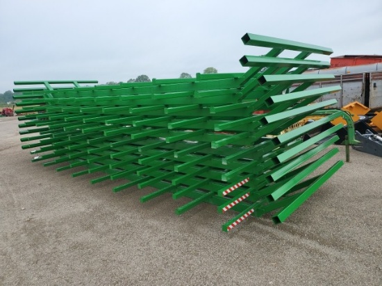 Green  10 Bale Wagon Rack