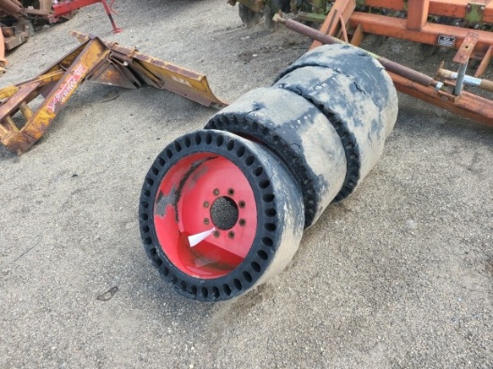 8 bolt 12x16.5 Solid Wheels and Tires