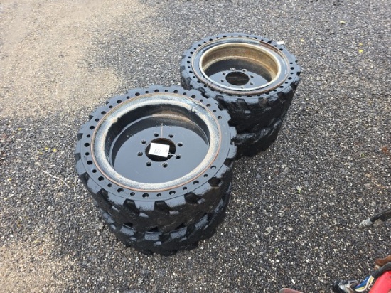 8 Bolt Solid Skidsteer wheels and Tires