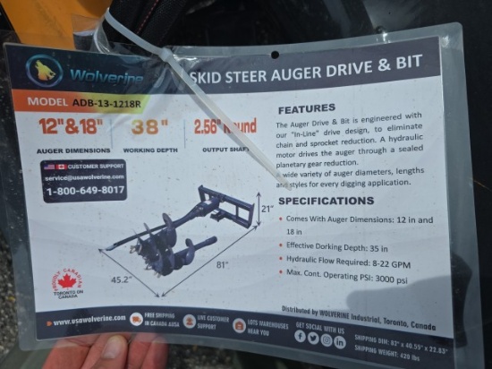 Wolverine QT Post Hole Digger w/2 Augers