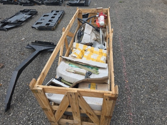 Crate of Misc Tractor Parts