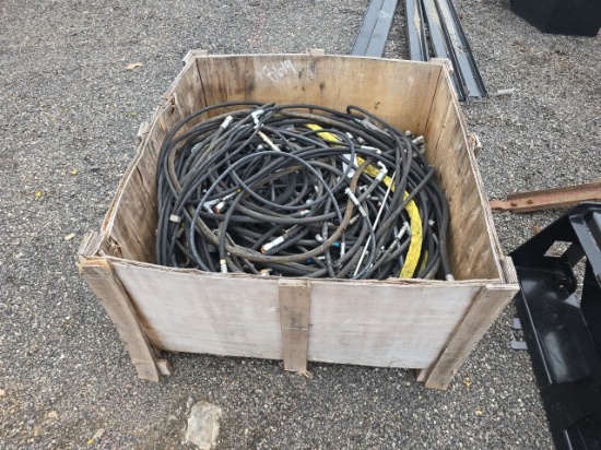 Crate of Misc Hydraulic Hoses