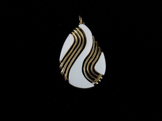 Large Vintage JJ Enamel Pendant