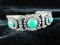 Vintage Turquoise Stone Sterling Silver Bracelet